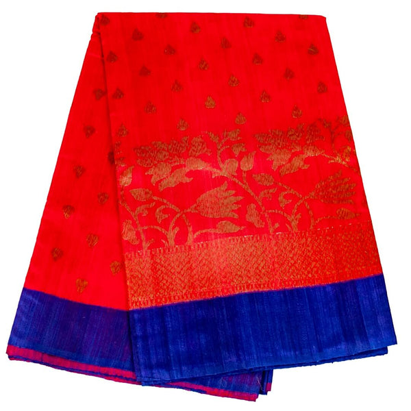 Pink and Blue Handloom Benarasi Katan Silk Saree