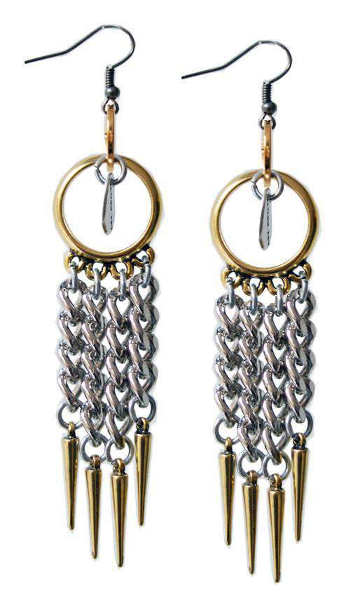 18kt Gold Plated and Silver Plated Chandelier Earrings With Studs.