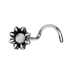 Jeweled Flower Nose Screw Ring
