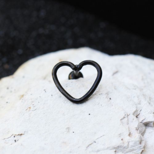 PVD Plated Love Struck Heart Cartilage Earring