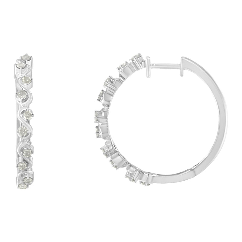 Sterling-Silver Diamond Hoop Earring (1/2 Cttw, I-J Color, I3 Clarity)