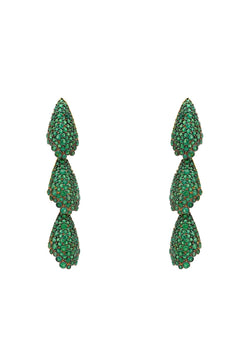 Arabelle Emerald Green Earrings Gold