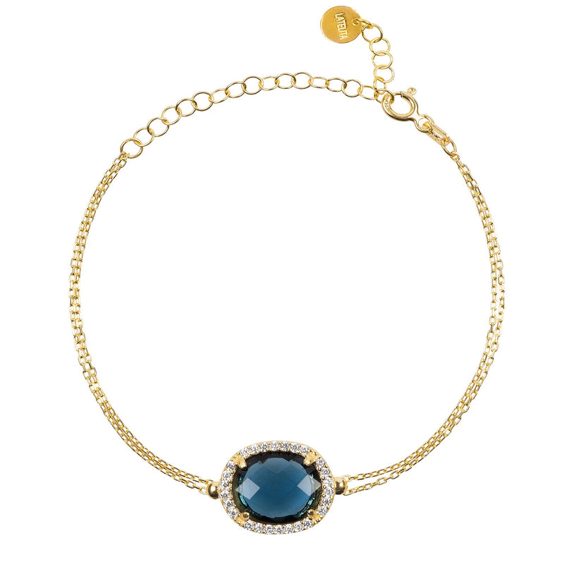 Beatrice Oval Gemstone Bracelet Gold Sapphire Hydro