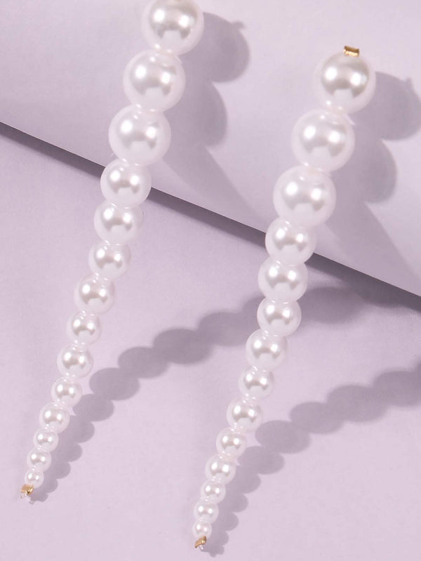 Elegant Line of Pearl Drop Earrings