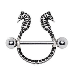 316L Stainless Steel Double Wicked Seahorse Nipple Shield