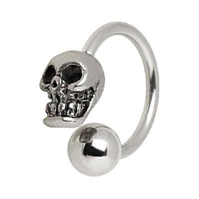 316L Surgical Steel Horseshoe With Skull