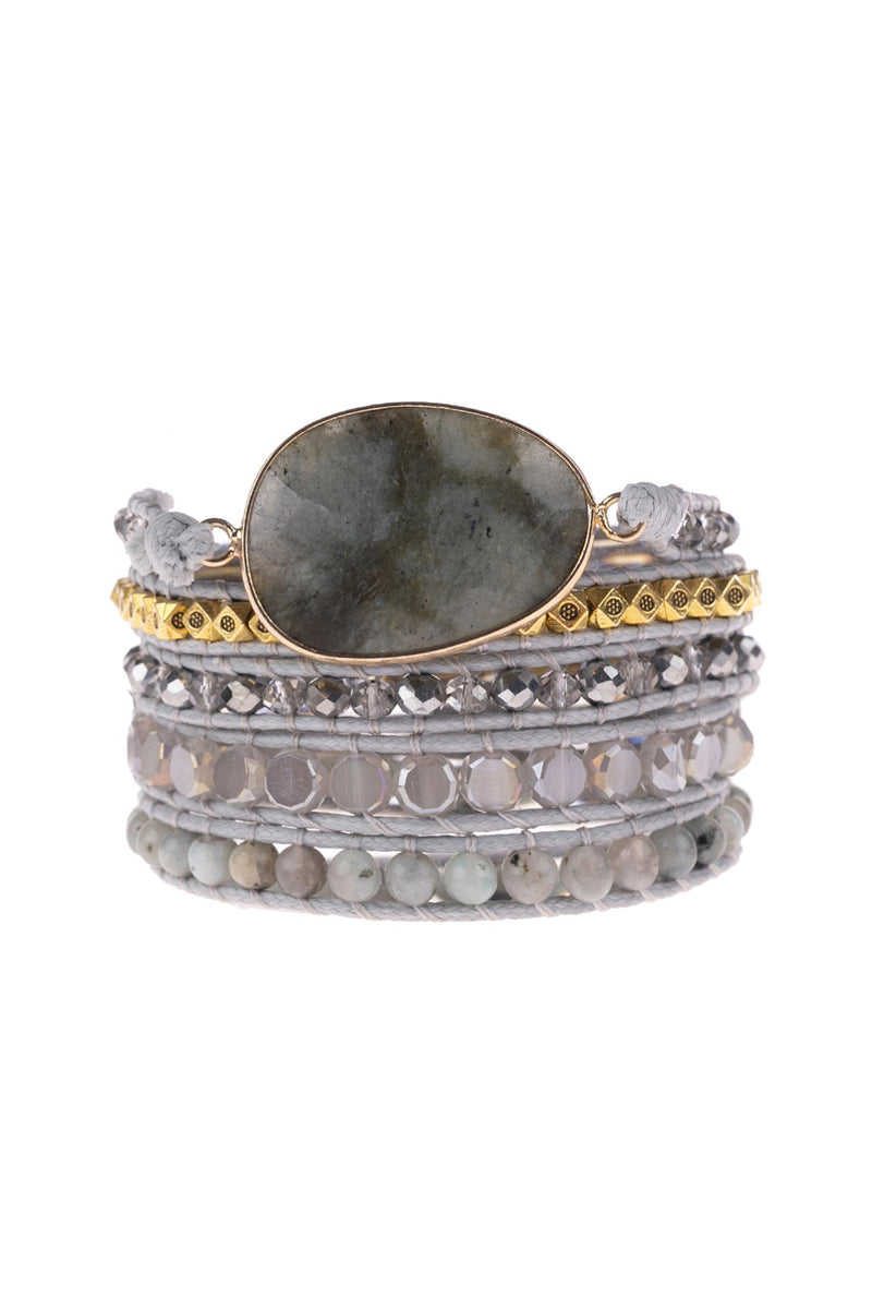 Hdb3031 - Natural Stone Charm Multibeads Bracelet