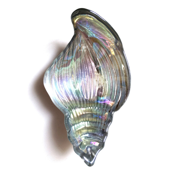 Set/4 CONCH SHELL 5.5" IRIDESCENT SILVER DISHES