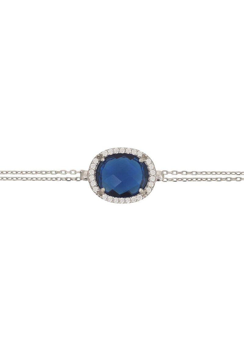 Beatrice Oval Gemstone Bracelet Silver Sapphire Hydro