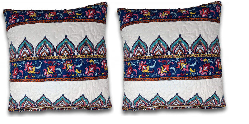 DaDa Bedding Set of Two Bohemian Earthy Meadow Throw Pillow Covers, 18" x 18", 2-PCS (160553-9-CC)