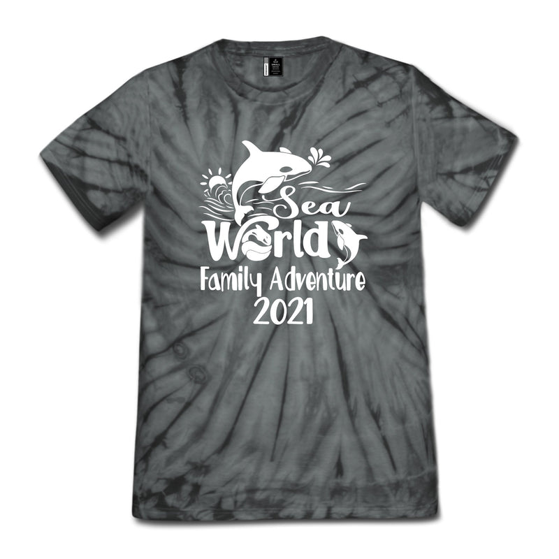 Family Sea World Trip Shirt Unisex Tie Dye Vacation Adventure 2021 Tee Top