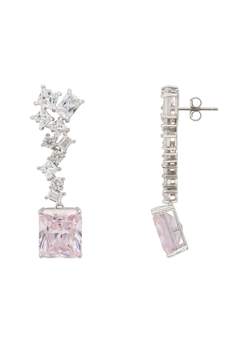 Diana Morganite Drop Earrings Silver