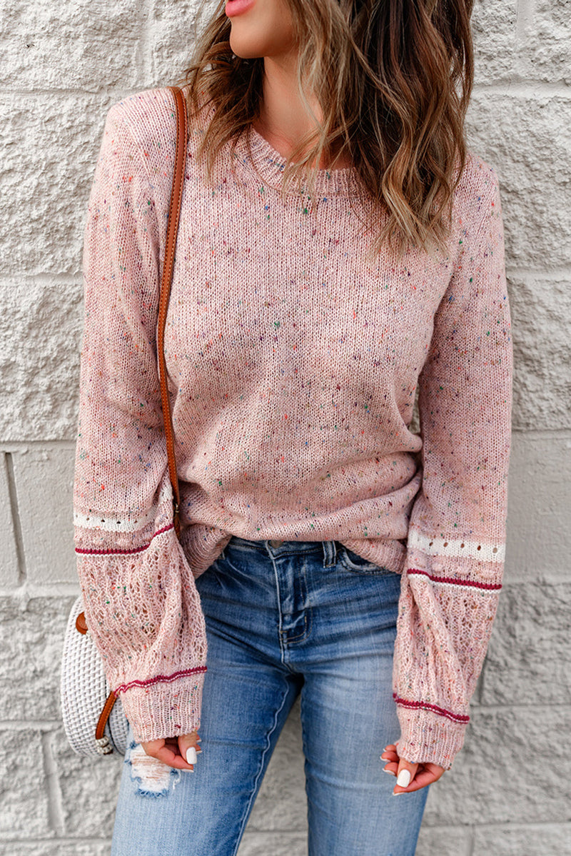 Noelle Detail Patterned Sleeve Sweater