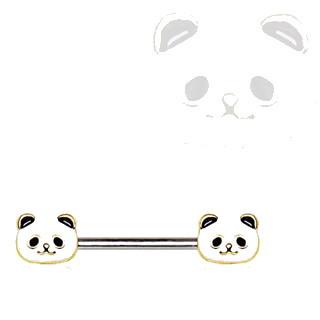 316L Stainless Steel Golden Panda Nipple Bar