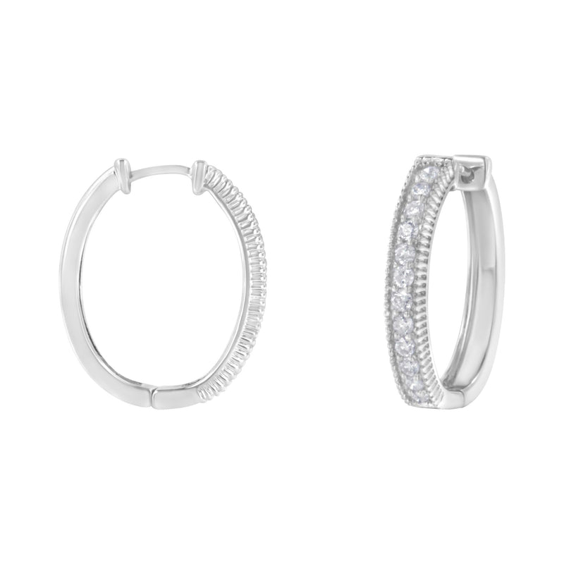 10KT White Gold Diamond Hoop Earring (1.00 Cttw, H-I Color, I1-I2 Clarity)