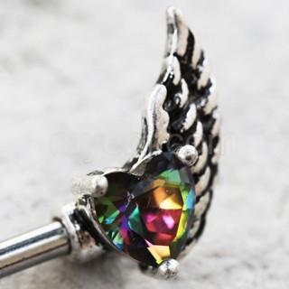 316L Surgical Steel Gothic Winged Heart Nipple Bar