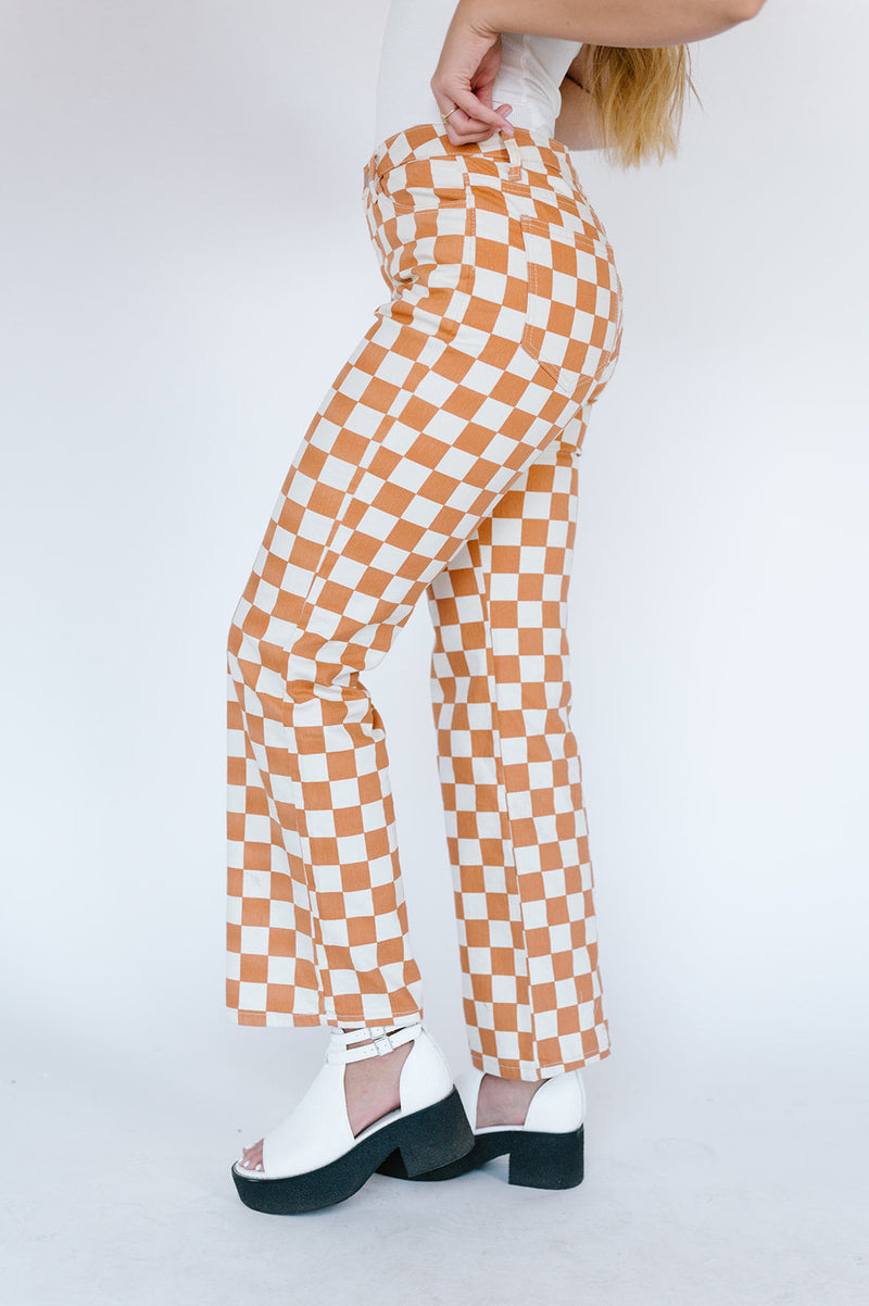 Check Up on It Checkered Pants – Boho Jeans