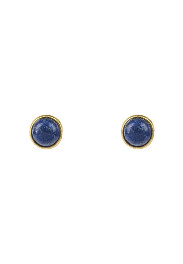 Petite Stud Earring Gold Lapis Lazuli