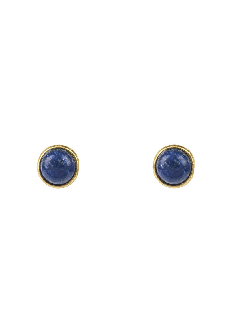 Petite Stud Earring Gold Lapis Lazuli