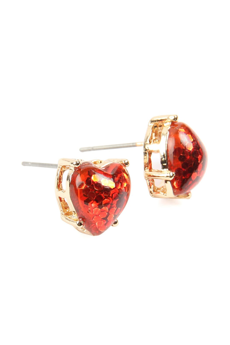 Hde2757 - Heart Sequin Post Earrings