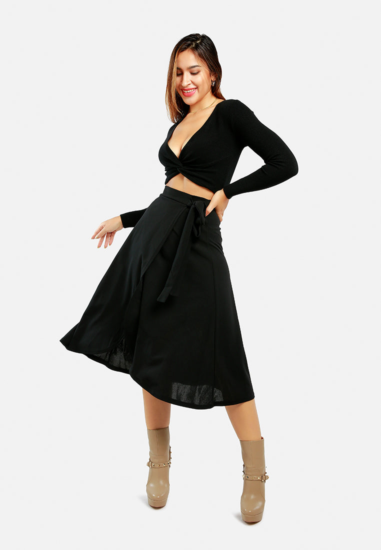 Wrap Style Long Maxi Skirt