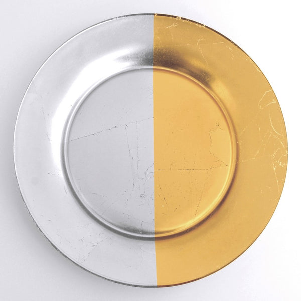 GILT MEZZO Set/4 Gold/Silver Salad Plates