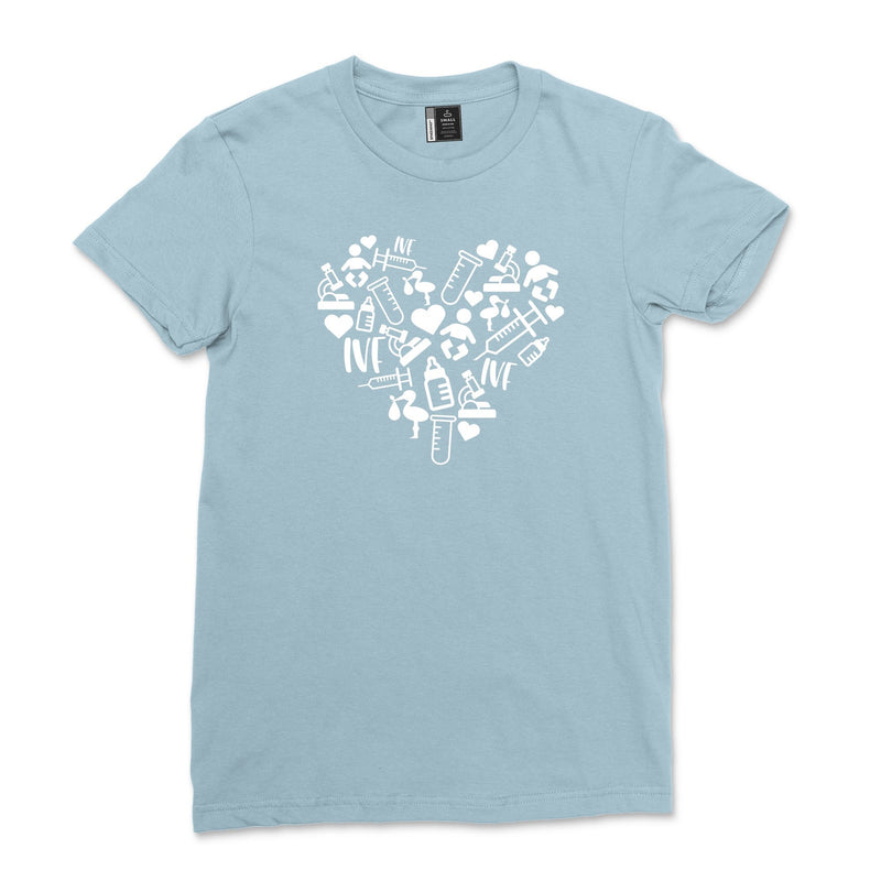 Ivf Heart Mom Shirt Women Positive Vibes Tie Dye Ivf Transfer Day Infertility Shirt IVF Gift Tee White