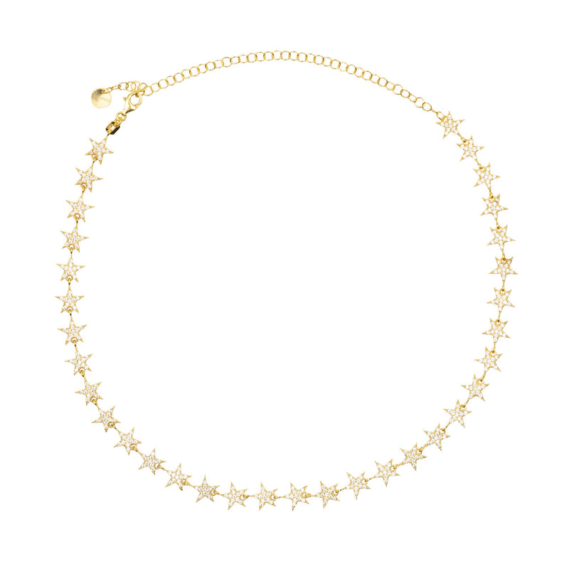 Star Strand Choker Necklace Gold