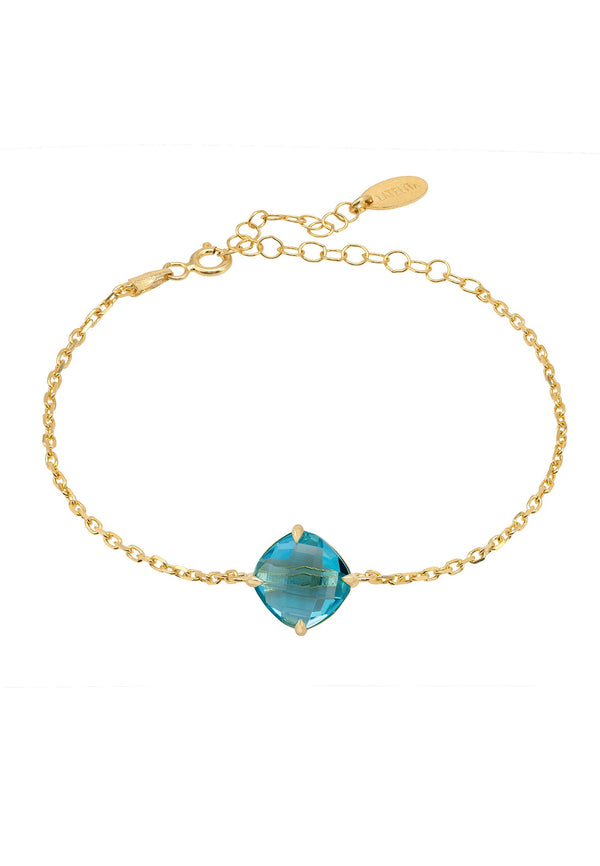 Empress Gemstone Bracelet Gold Blue Topaz