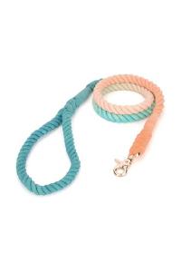 Hand Dyed Cotton Rope Leash, Orange Soda Ombre