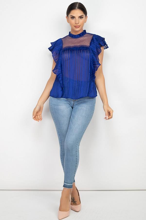 Bold & Stunning Baby Doll Top (Blue)