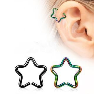 PVD Plated Star Shaped Cartilage Earring