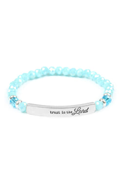83594 - "Trust in the Lord" 6mm Glass Beads Stretch Bracelet