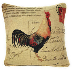DaDa Bedding Glamorous Rooster Elegant Throw Pillow Cushion Cover - 18" - 1-Piece
