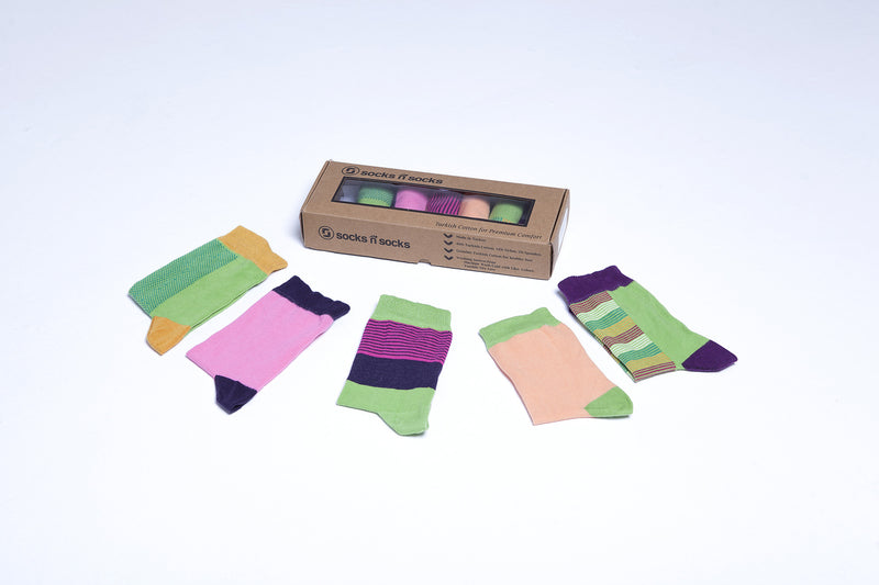 Women's Solid Mix Set Socks Set