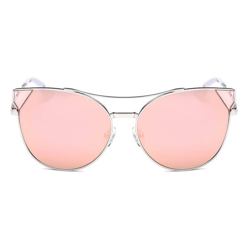 ASPEN | CA02K - Womens Trendy Mirrored Lens Cat Eye Sunglasses