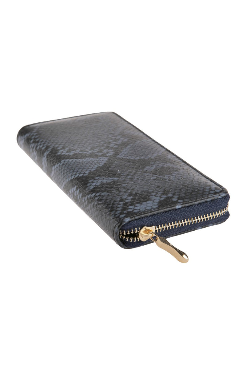 Hdg2685 - Python Skin Printed Single Zipper Wallet