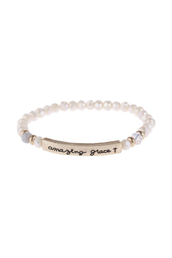 Hdb3006 - "Amazing Grace" Rondelle Beads Stretchable Bracelet