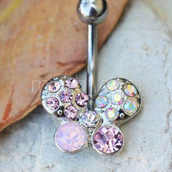 316L Stainless Steel Art of Brilliance Butterfly Gleam Navel Ring