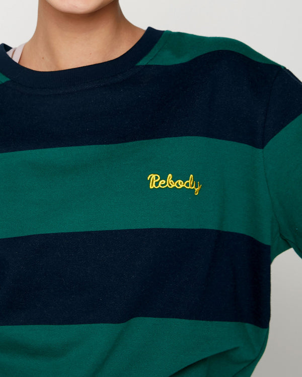 Embroidered Rebody Logo Rugby Striped Sweatshirt *Limited Edition*