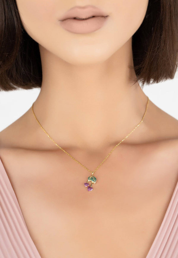 Sweet Cherry Necklace Gold