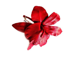 True Leather Orchid Brooch
