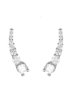 Graduated Ear Climber Pair Silver