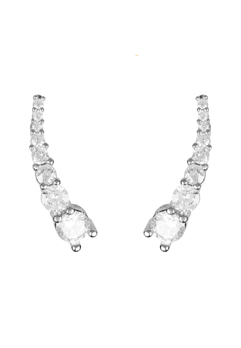 Graduated Ear Climber Pair Silver