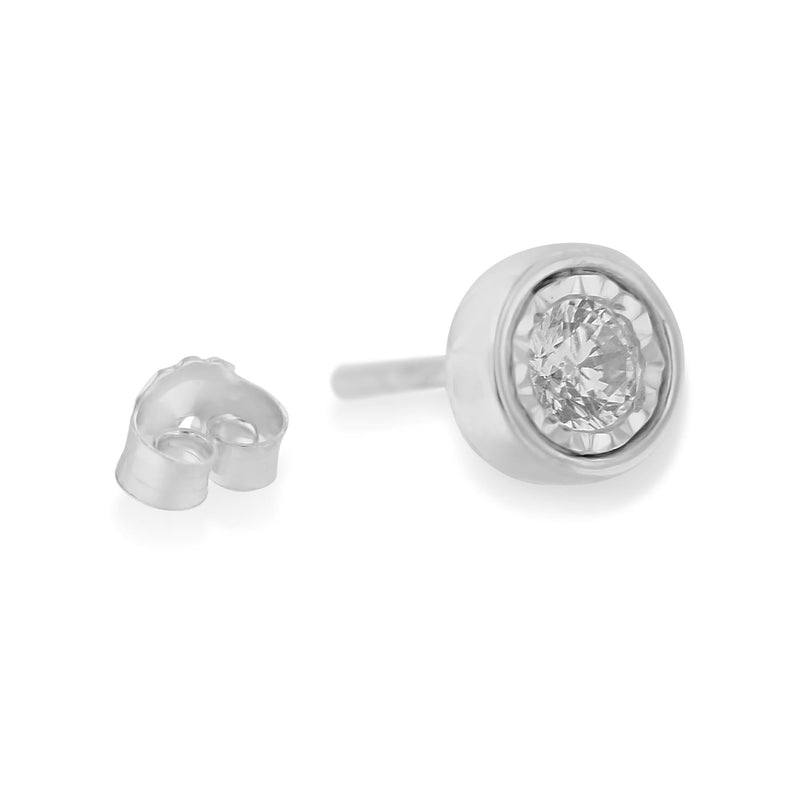 10K White Gold Diamond Floral Stud Earrings (3/8 Cttw, I-J Color, I2-I3 Clarity)