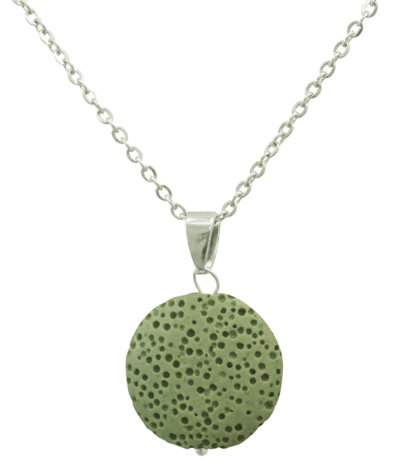 Light Green Lava Stone Essential Oil Necklace