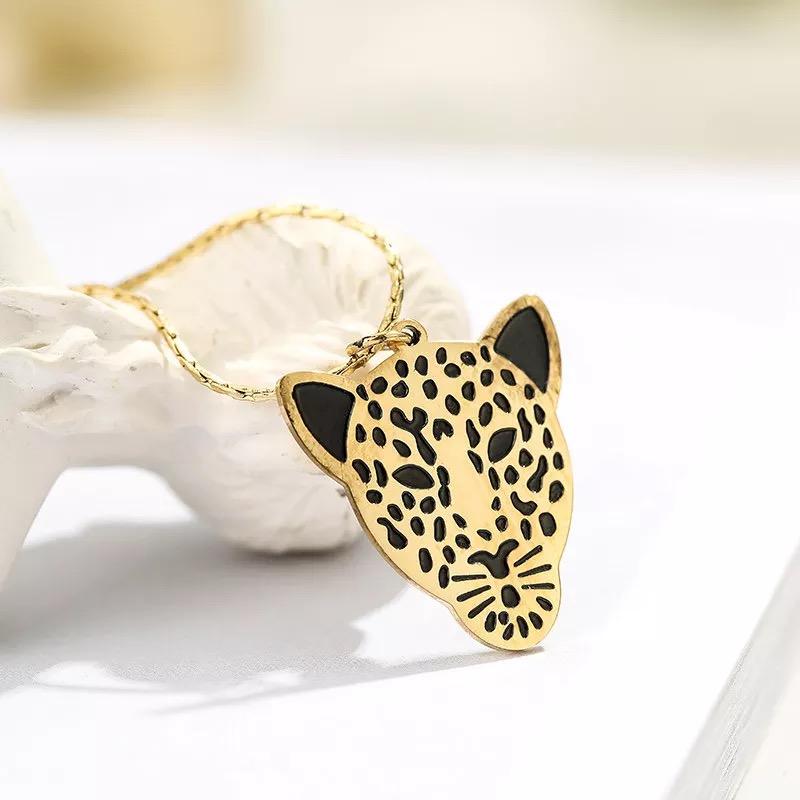 Golden Leopard Pendant Necklace