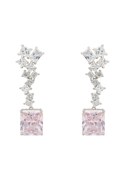 Diana Morganite Drop Earrings Silver