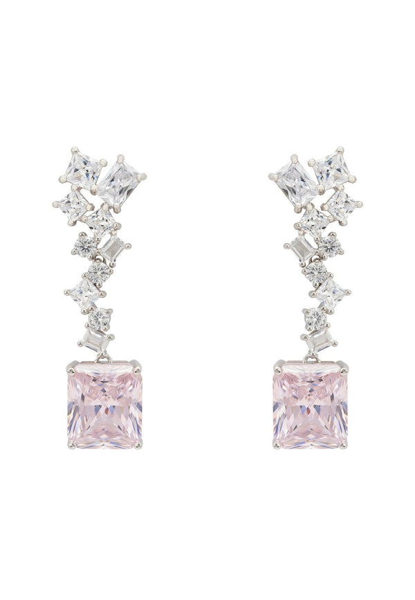 Diana Morganite Drop Earrings Silver