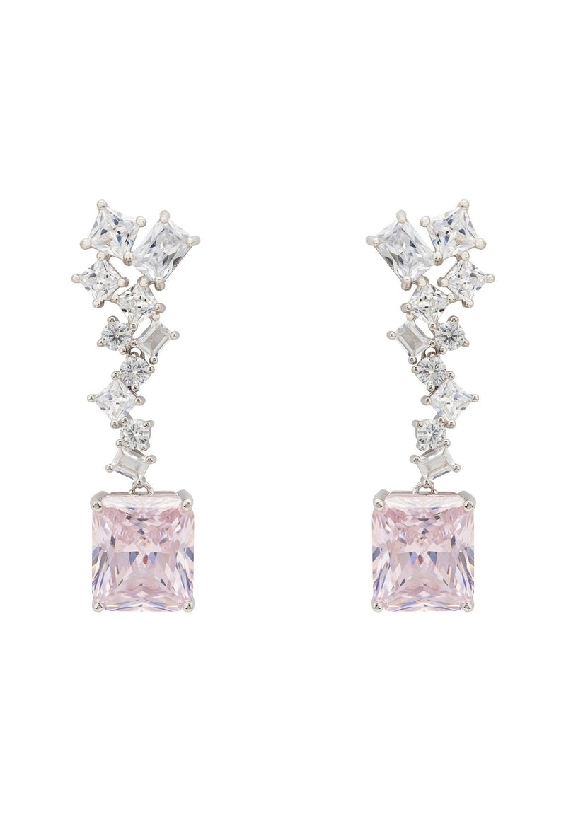 Diana Morganite Drop Earrings Silver